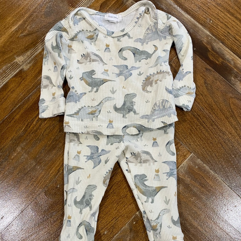Angel dear pajamas Dino on waffle